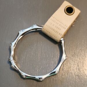 Anthropologie Silver Bamboo-Inspired Bracelet